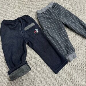Fleece lined toddler pants 90cm. $8 for two
